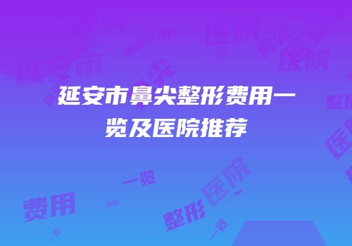 延安市鼻尖整形费用一览及医院推荐