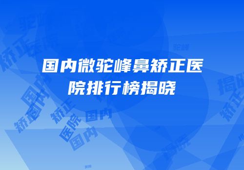 国内微驼峰鼻矫正医院排行榜揭晓