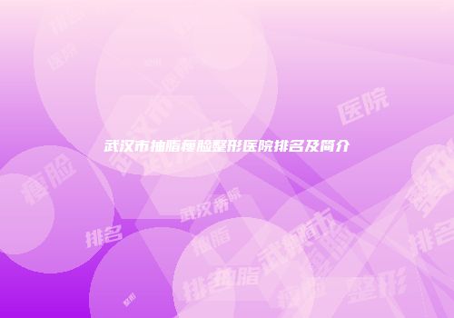 武汉市抽脂瘦脸整形医院排名及简介