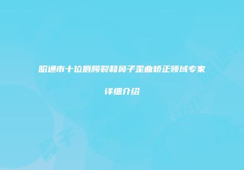 昭通市十位唇腭裂和鼻子歪曲矫正领域专家详细介绍