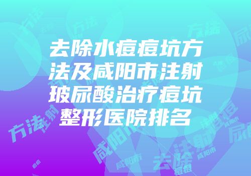 去除水痘痘坑方法及咸阳市注射玻尿酸治疗痘坑整形医院排名