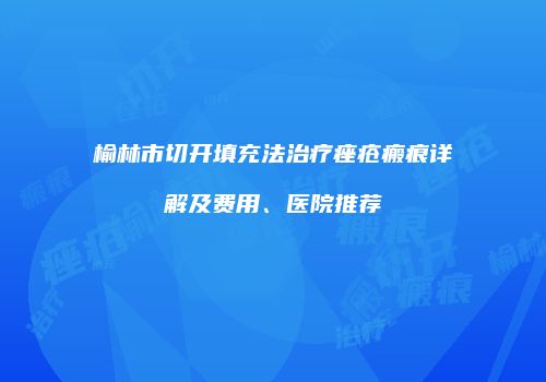 榆林市切开填充法治疗痤疮瘢痕详解及费用、医院推荐