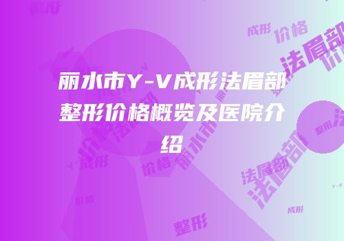 丽水市Y-V成形法眉部整形价格概览及医院介绍