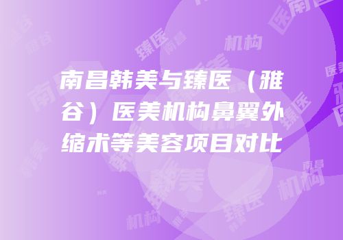 南昌韩美与臻医（雅谷）医美机构鼻翼外缩术等美容项目对比