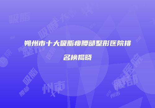 朔州市十大吸脂瘦腰部整形医院排名榜揭晓