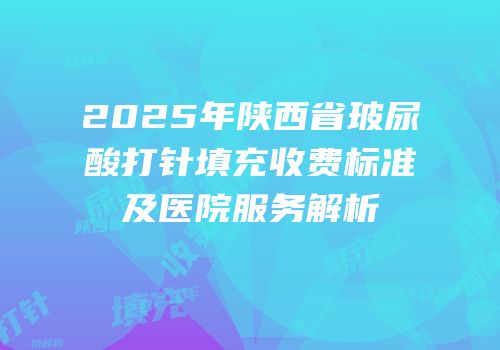 2025年陕西省玻尿酸打针填充收费标准及医院服务解析