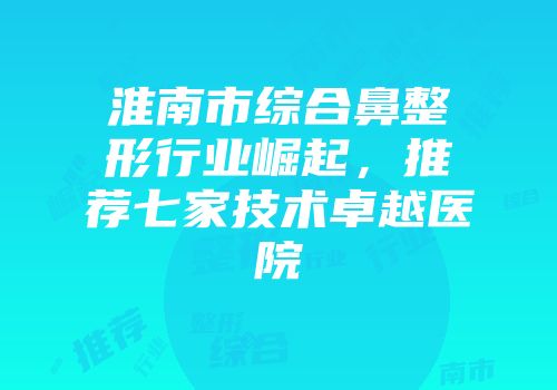 淮南市综合鼻整形行业崛起，推荐七家技术卓越医院