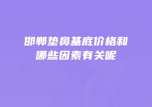 邯郸垫鼻基底价格和哪些因素有关呢