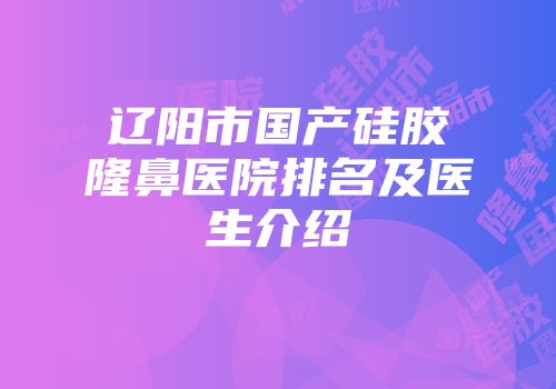 辽阳市国产硅胶隆鼻医院排名及医生介绍