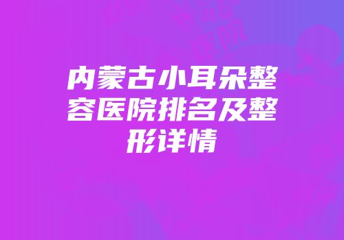 内蒙古小耳朵整容医院排名及整形详情