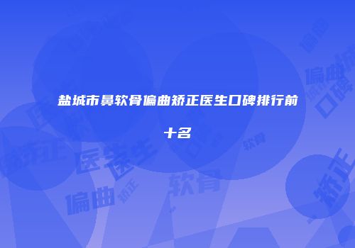 盐城市鼻软骨偏曲矫正医生口碑排行前十名