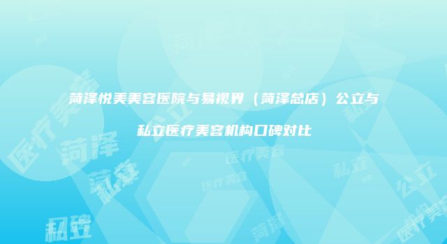 菏泽悦美美容医院与易视界（菏泽总店）公立与私立医疗美容机构口碑对比
