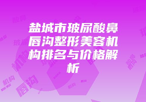 盐城市玻尿酸鼻唇沟整形美容机构排名与价格解析