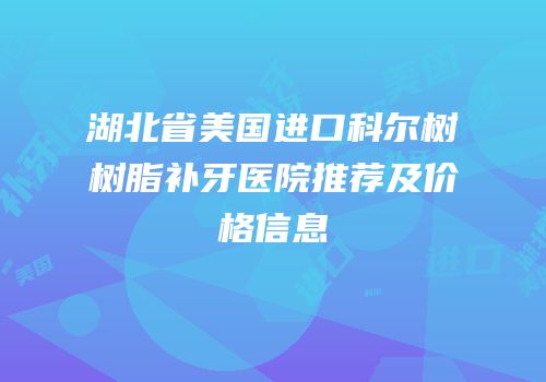 湖北省美国进口科尔树树脂补牙医院推荐及价格信息
