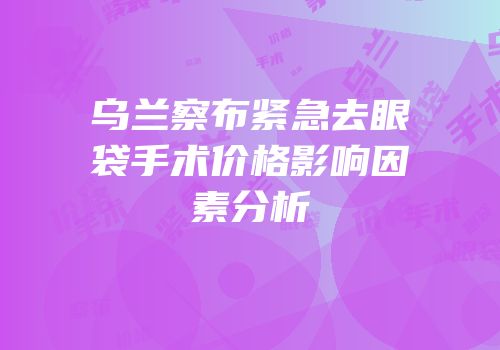 乌兰察布紧急去眼袋手术价格影响因素分析