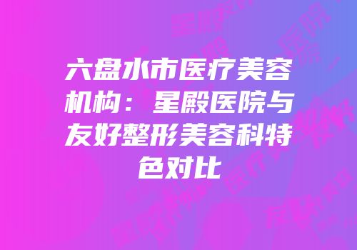 六盘水市医疗美容机构：星殿医院与友好整形美容科特色对比
