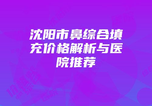 沈阳市鼻综合填充价格解析与医院推荐