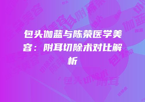 包头伽蓝与陈荣医学美容：附耳切除术对比解析