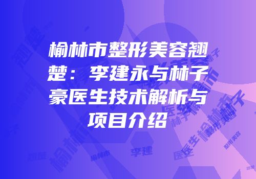 榆林市整形美容翘楚：李建永与林子豪医生技术解析与项目介绍