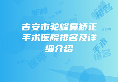 吉安市驼峰鼻矫正手术医院排名及详细介绍