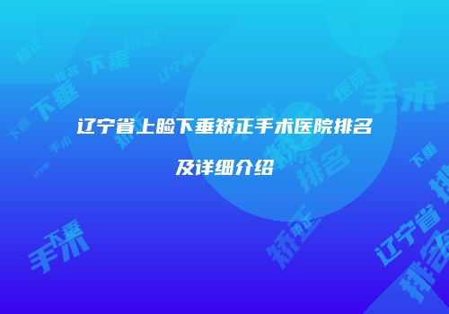 辽宁省上睑下垂矫正手术医院排名及详细介绍