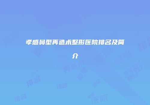 孝感鼻型再造术整形医院排名及简介