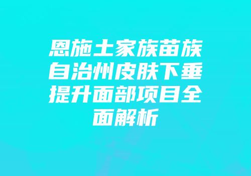 恩施土家族苗族自治州皮肤下垂提升面部项目全面解析