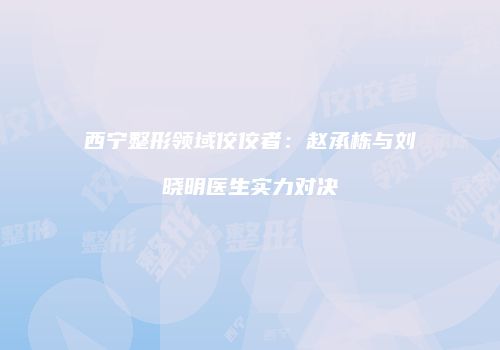 西宁整形领域佼佼者：赵承栋与刘晓明医生实力对决