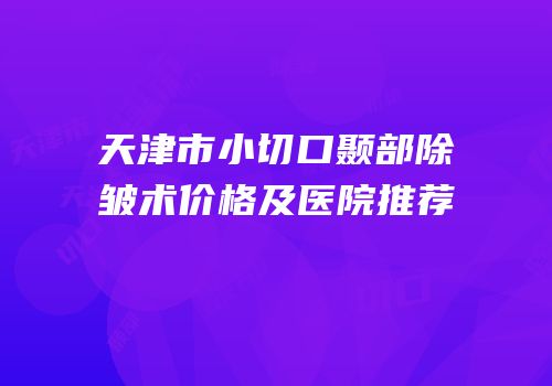 天津市小切口颞部除皱术价格及医院推荐