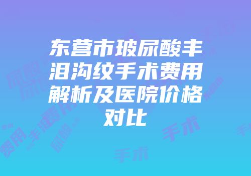 东营市玻尿酸丰泪沟纹手术费用解析及医院价格对比