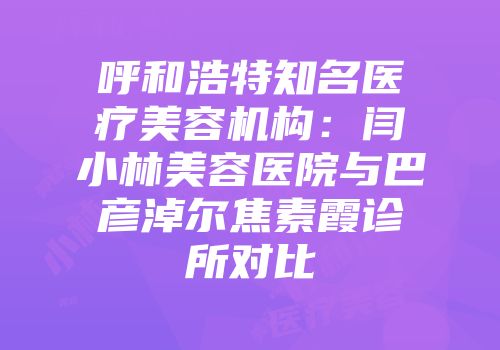 呼和浩特知名医疗美容机构：闫小林美容医院与巴彦淖尔焦素霞诊所对比