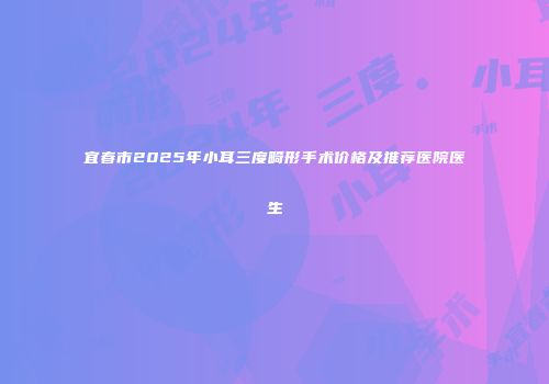 宜春市2025年小耳三度畸形手术价格及推荐医院医生