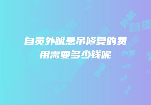 自贡外眦悬吊修复的费用需要多少钱呢