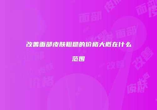 改善面部皮肤粗糙的价格大概在什么范围