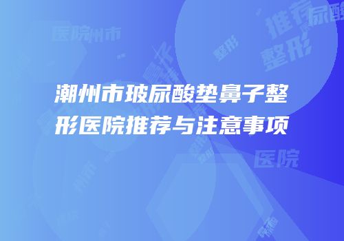 潮州市玻尿酸垫鼻子整形医院推荐与注意事项