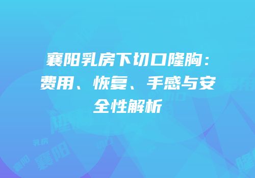 襄阳乳房下切口隆胸：费用、恢复、手感与安全性解析