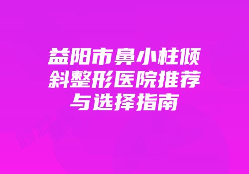 益阳市鼻小柱倾斜整形医院推荐与选择指南