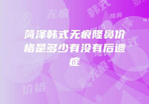 菏泽韩式无痕隆鼻价格是多少有没有后遗症