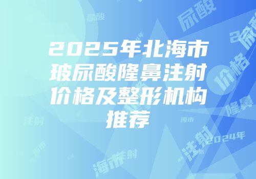 2025年北海市玻尿酸隆鼻注射价格及整形机构推荐