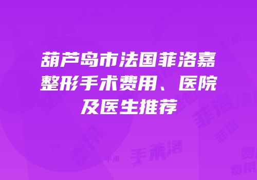 葫芦岛市法国菲洛嘉整形手术费用、医院及医生推荐