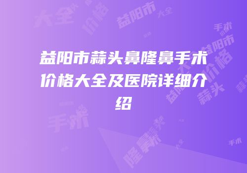 益阳市蒜头鼻隆鼻手术价格大全及医院详细介绍