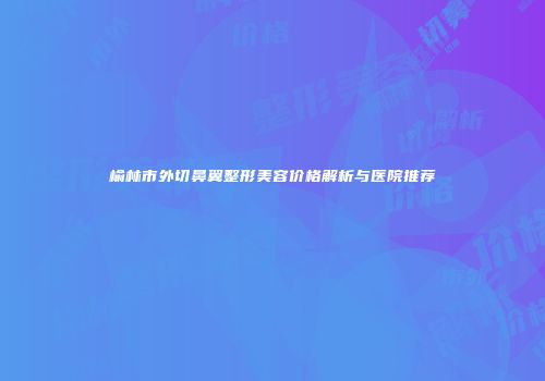 榆林市外切鼻翼整形美容价格解析与医院推荐