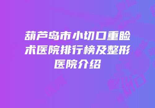 葫芦岛市小切口重睑术医院排行榜及整形医院介绍