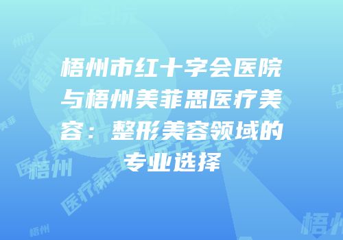 梧州市红十字会医院与梧州美菲思医疗美容：整形美容领域的专业选择