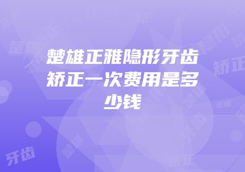 楚雄正雅隐形牙齿矫正一次费用是多少钱
