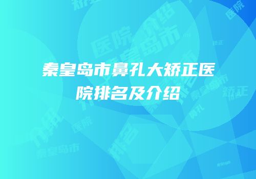 秦皇岛市鼻孔大矫正医院排名及介绍