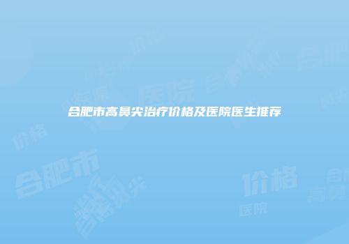 合肥市高鼻尖治疗价格及医院医生推荐