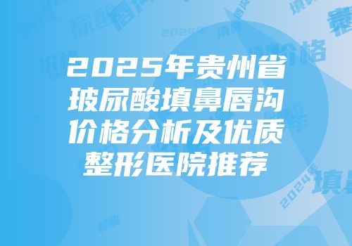 2025年贵州省玻尿酸填鼻唇沟价格分析及优质整形医院推荐