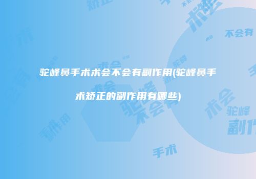 驼峰鼻手术术会不会有副作用(驼峰鼻手术矫正的副作用有哪些)