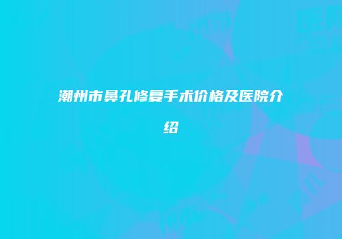 潮州市鼻孔修复手术价格及医院介绍